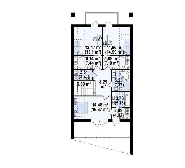 Rzut poddasza POW. 95,3 m²