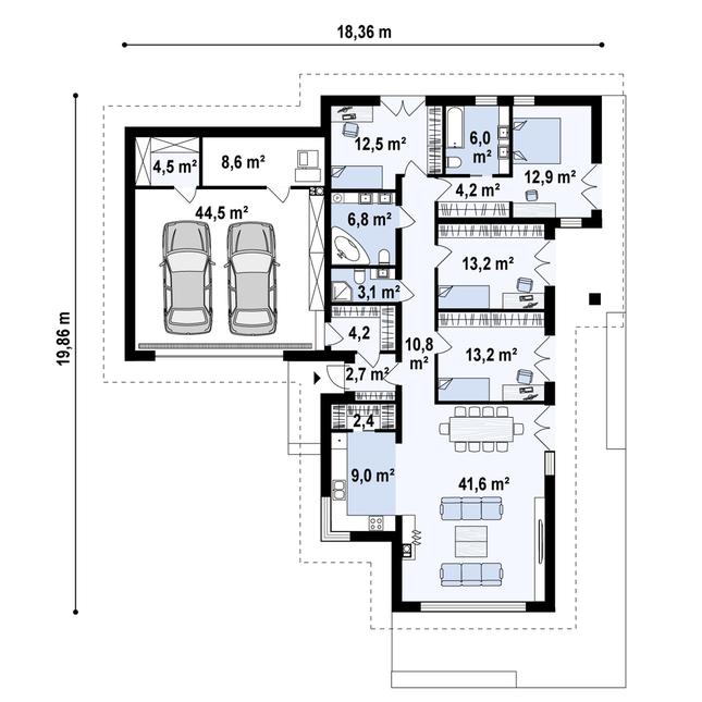 Rzut parteru POW. 200,1 m²