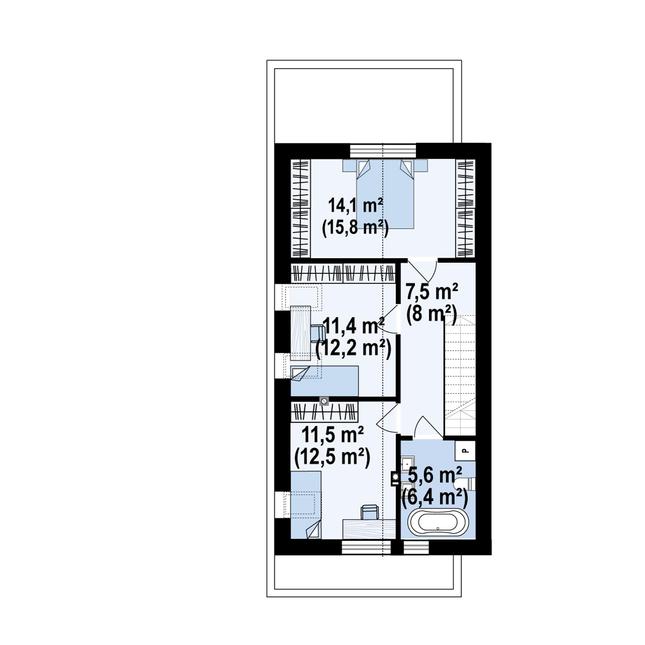 Rzut poddasza POW. 58,7 m²