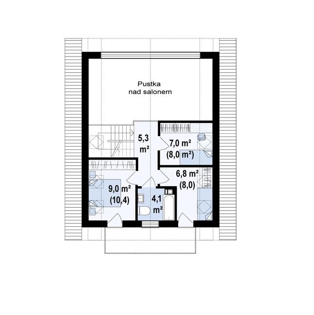 Rzut poddasza POW. 35,8 m²