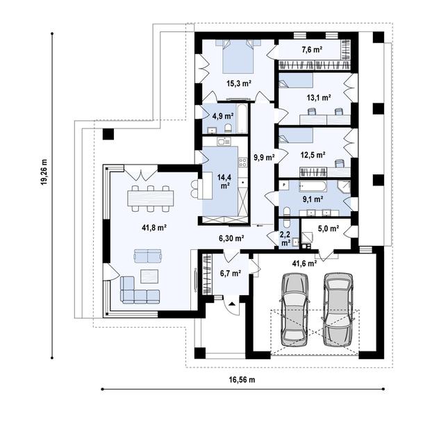 Rzut parteru POW. 190,3 m²