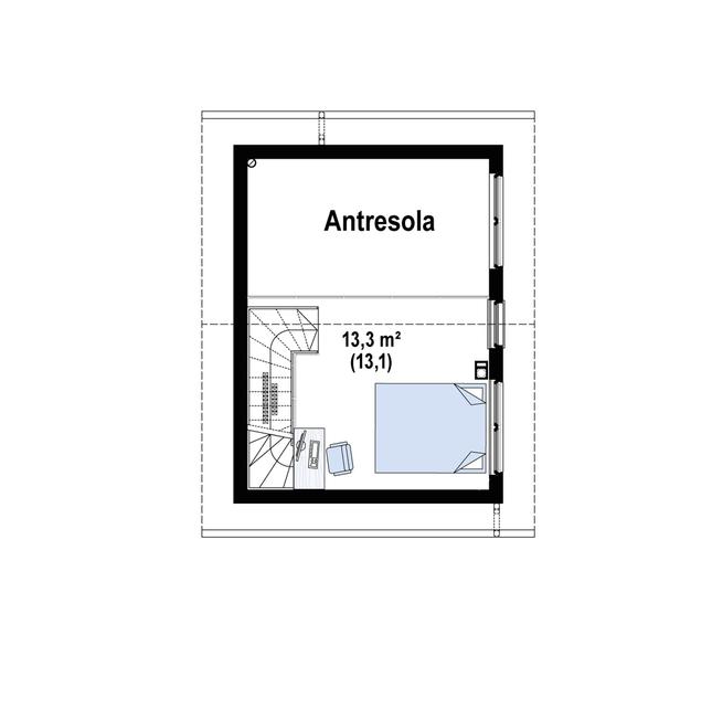 Rzut poddasza POW. 17,2 m²