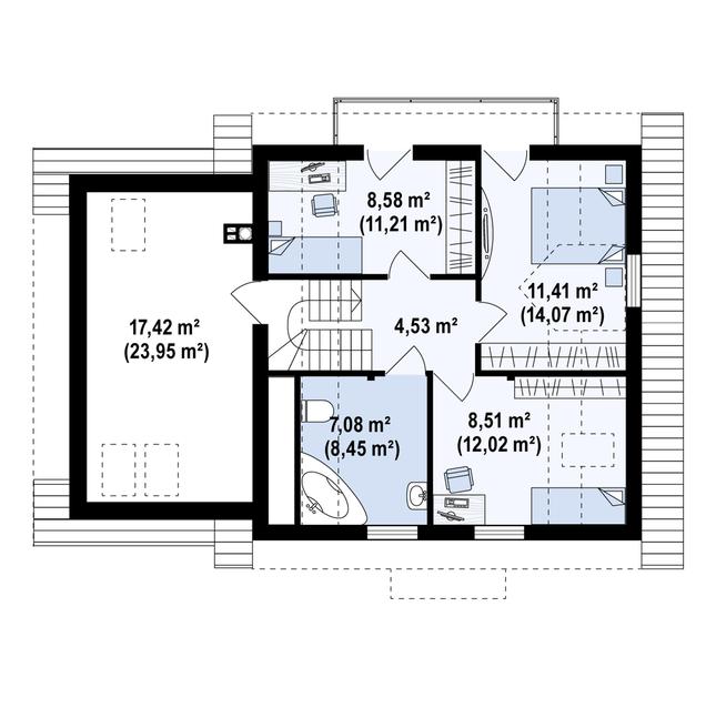 Rzut poddasza POW. 78,6 m²