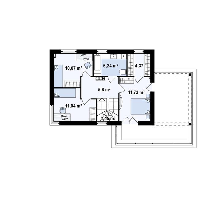 Rzut piętra POW. 53,5 m²