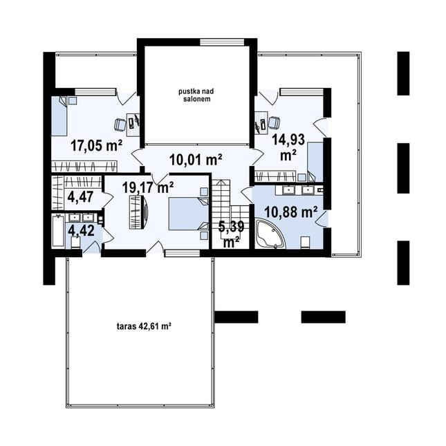 Rzut piętra POW. 86,3 m²