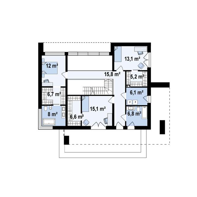 Rzut piętra POW. 95,2 m²