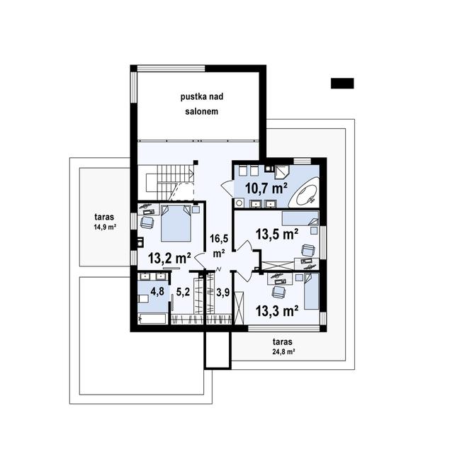 Rzut piętra POW. 82,5 m²