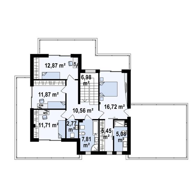 Rzut piętra POW. 91,8 m²