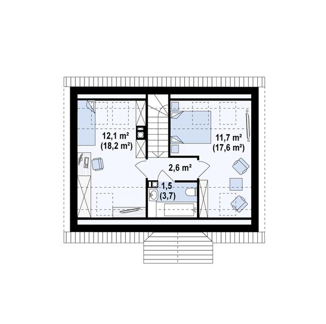 Rzut poddasza POW. 46,0 m²