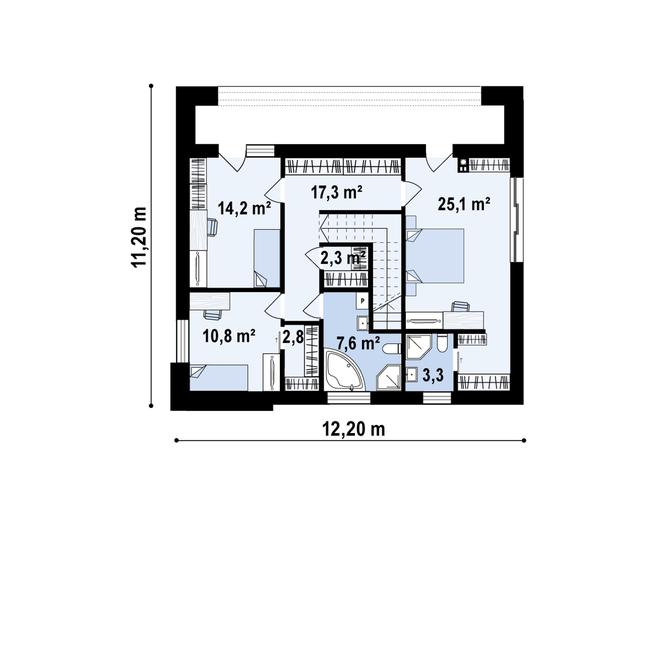 Rzut piętra POW. 83,2 m²