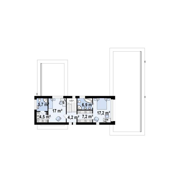Rzut piętra POW. 62,6 m²