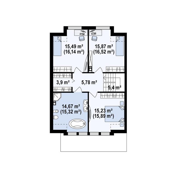 Rzut poddasza POW. 79,0 m²