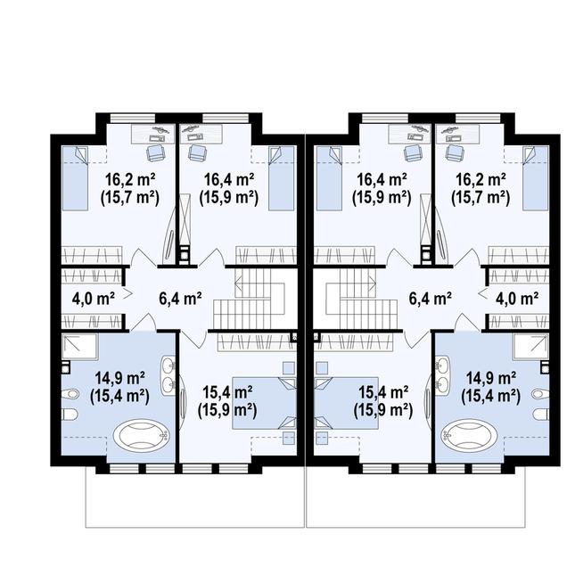 Rzut piętra POW. 146,8 m²