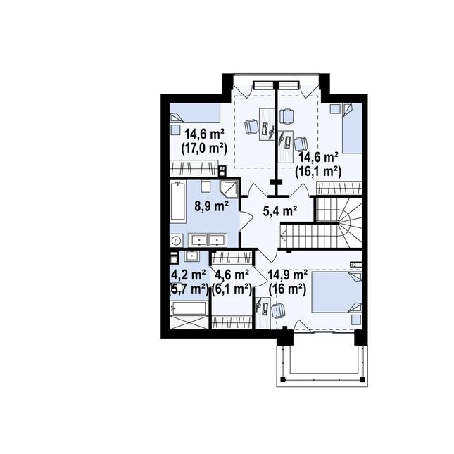 Rzut poddasza POW. 75,2 m²