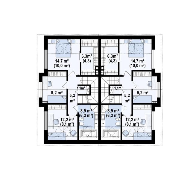 Rzut poddasza POW. 126,1 m²