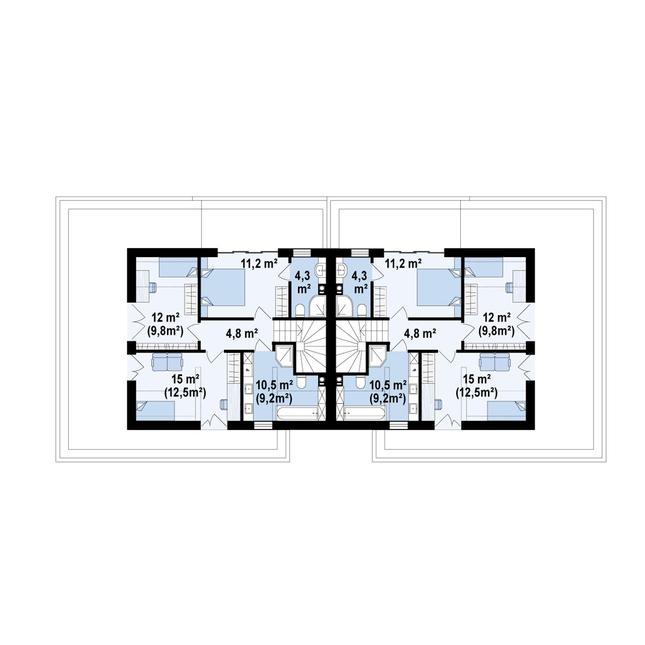 Rzut poddasza POW. 115,2 m²