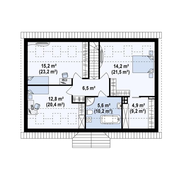 Rzut poddasza POW. 94,8 m²
