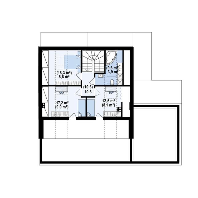 Rzut poddasza POW. 67,9 m²