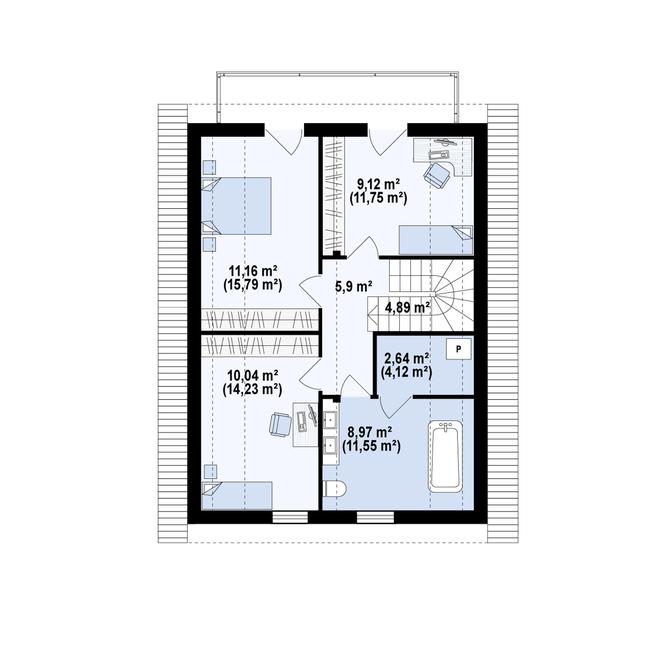 Rzut poddasza POW. 68,2 m²