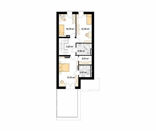 Rzut poddasza POW. 72,1 m²