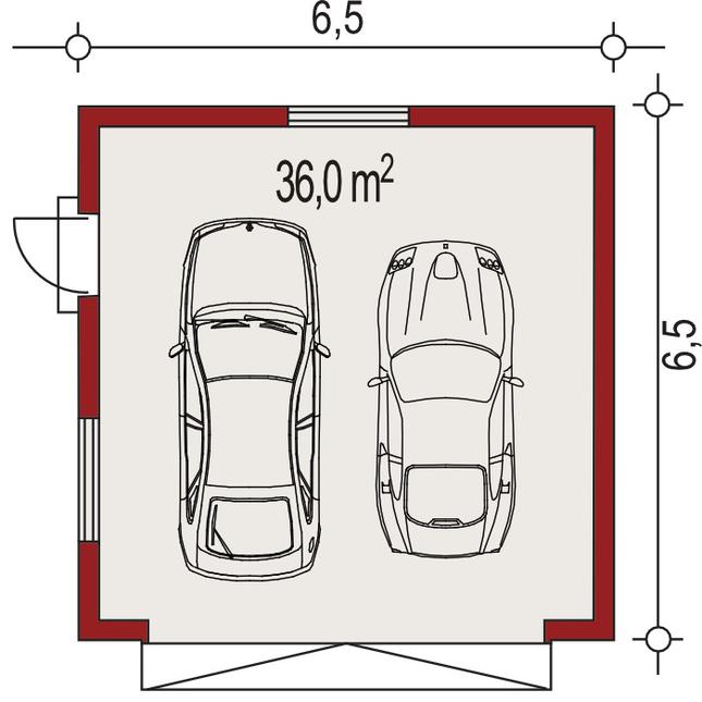 Rzut parteru lustro POW. 36,0 m²