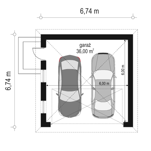 Rzut parteru POW. 36,0 m²