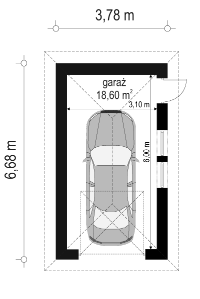 Rzut parteru POW. 18,6 m²