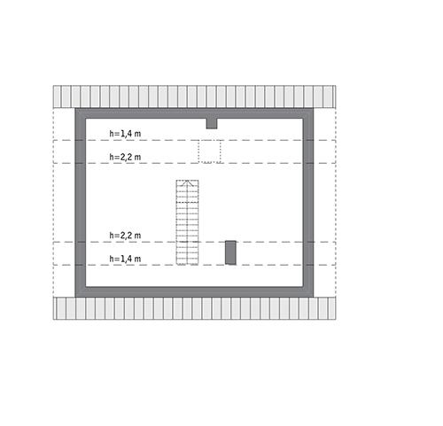 Rzut poddasza: do indywidualnej adaptacji (37,0 m2 powierzchni użytkowej)