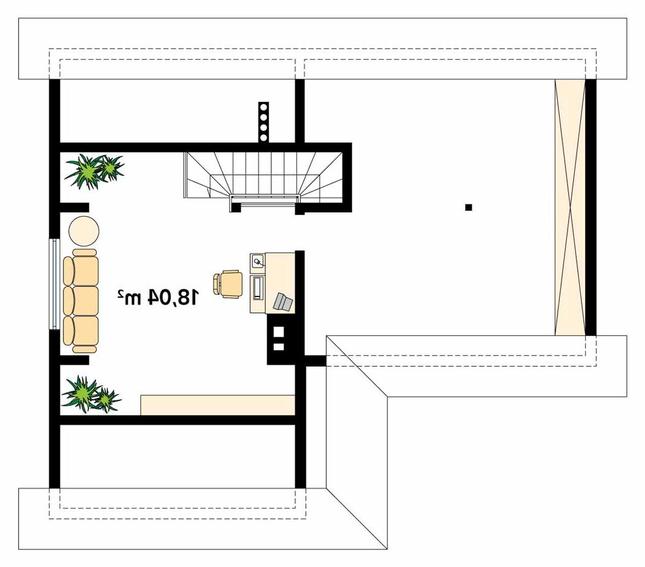 Rzut poddasza lustro POW. 21,0 m²