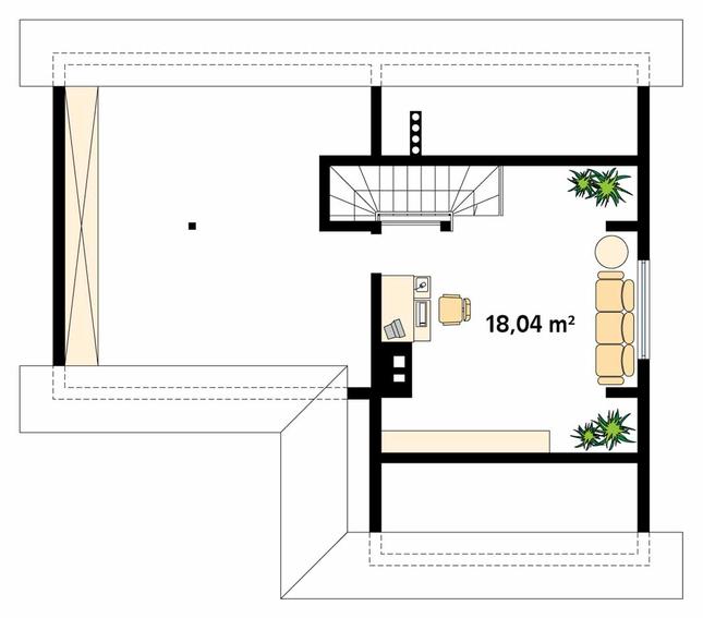Rzut poddasza POW. 21,0 m²