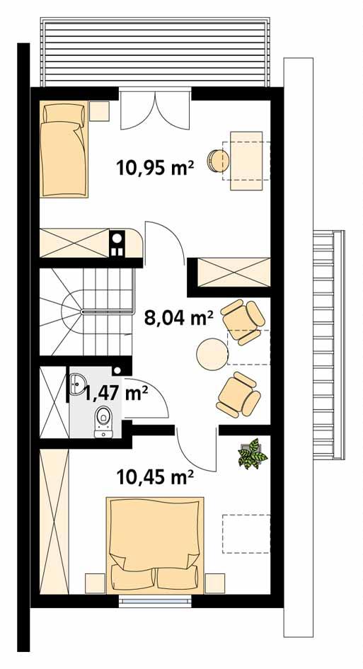 Rzut poddasza POW. 40,8 m²