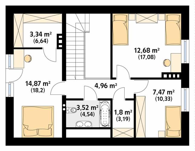Rzut poddasza POW. 64,9 m²