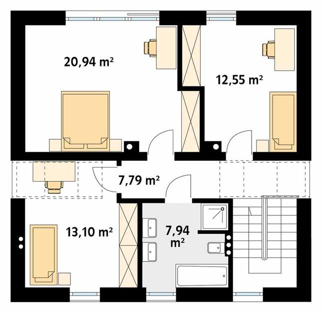 Rzut poddasza POW. 68,3 m²