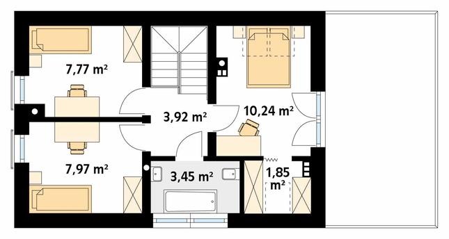 Rzut poddasza POW. 45,8 m²