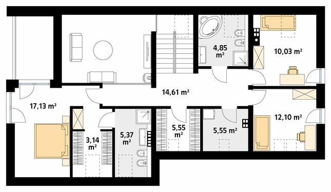 Rzut poddasza POW. 97,7 m²
