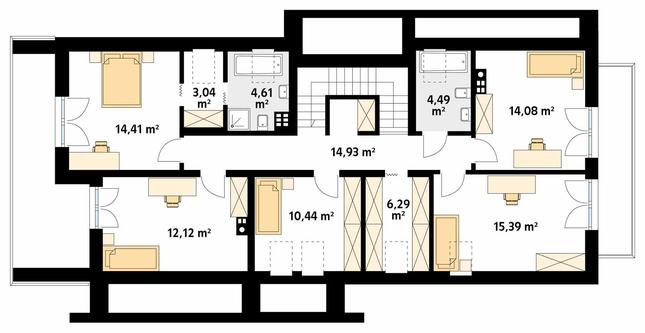 Rzut poddasza POW. 118,1 m²