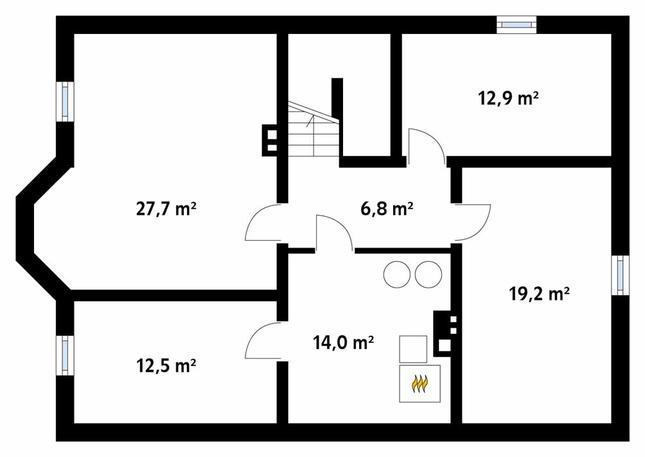 Rzut piwnicy POW. 93,1 m²