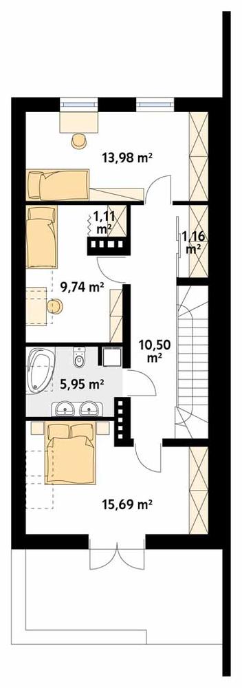 Rzut poddasza POW. 65,0 m²