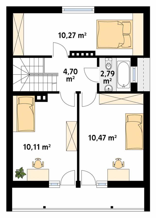 Rzut poddasza POW. 58,0 m²