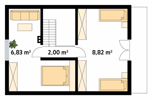 Rzut poddasza POW. 17,7 m²