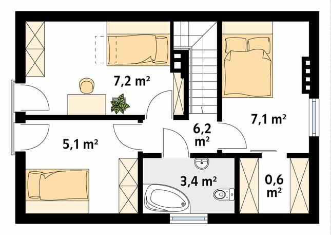 Rzut poddasza POW. 50,9 m²
