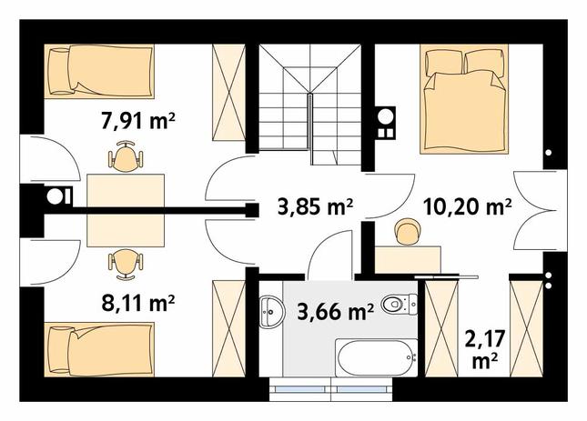 Rzut poddasza POW. 45,9 m²