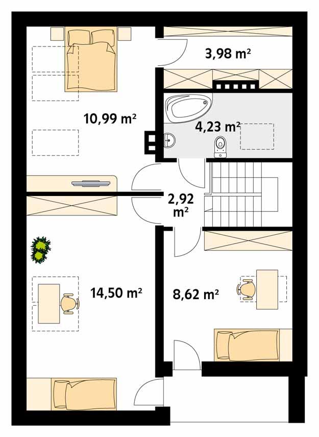 Rzut poddasza POW. 78,5 m²