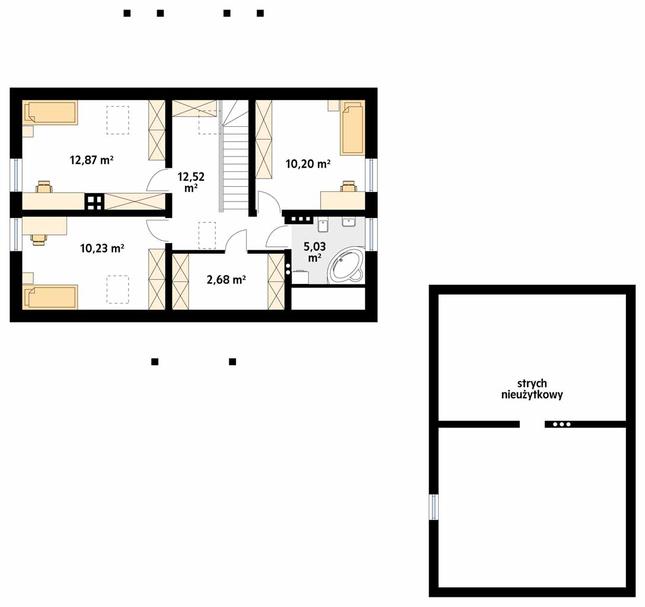 Rzut poddasza POW. 78,9 m²