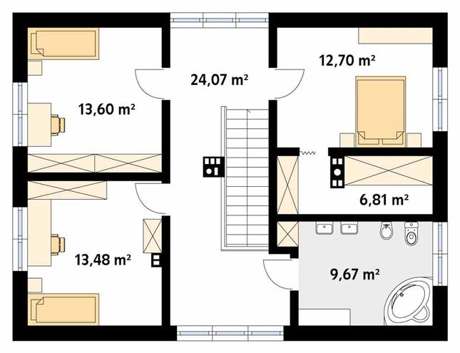 Rzut poddasza POW. 87,5 m²