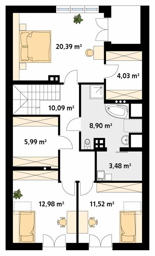 Rzut poddasza POW. 97,3 m²