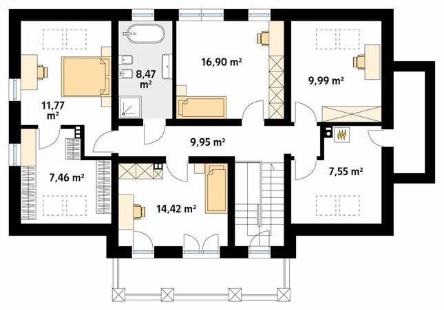 Rzut poddasza POW. 138,2 m²