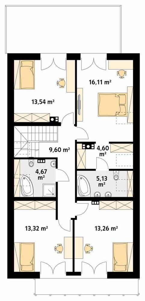 Rzut poddasza POW. 103,5 m²