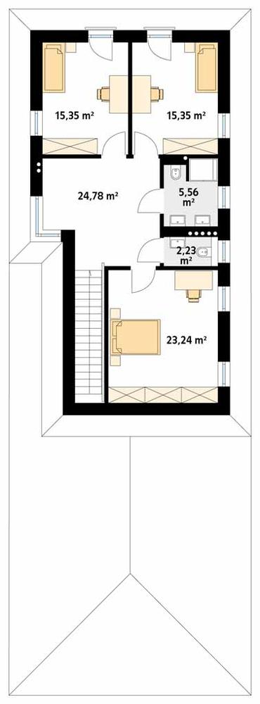 Rzut piętra POW. 86,5 m²
