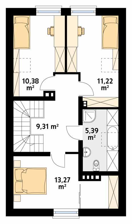 Rzut poddasza POW. 62,7 m²